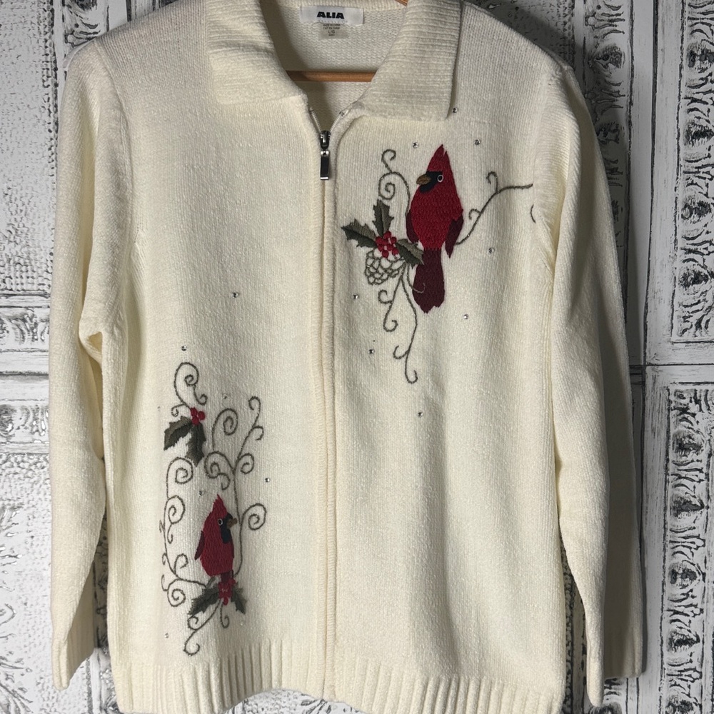 Vtg Alison Daly Christmas Cardigan